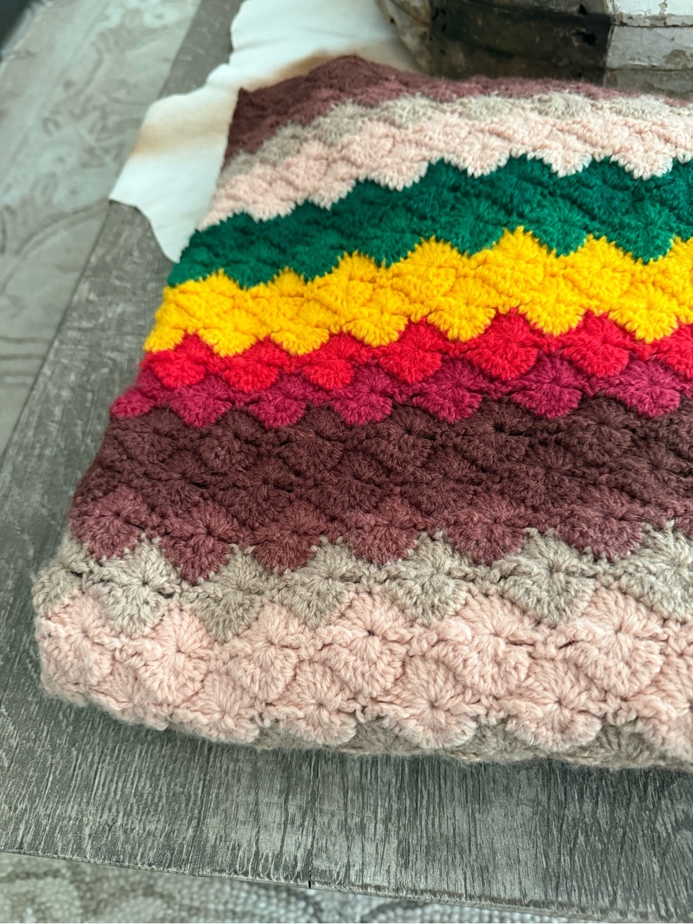 Handcrafted Multicolor Crochet Throw Blanket - Cozy Home Accent - Picture 10 of 14